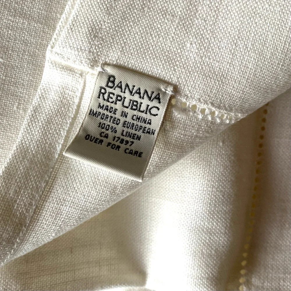 🆕 NWOT Banana Republic Set of 2 “J” Embroidered Linen Hand/Bar Towels